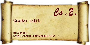 Cseke Edit névjegykártya